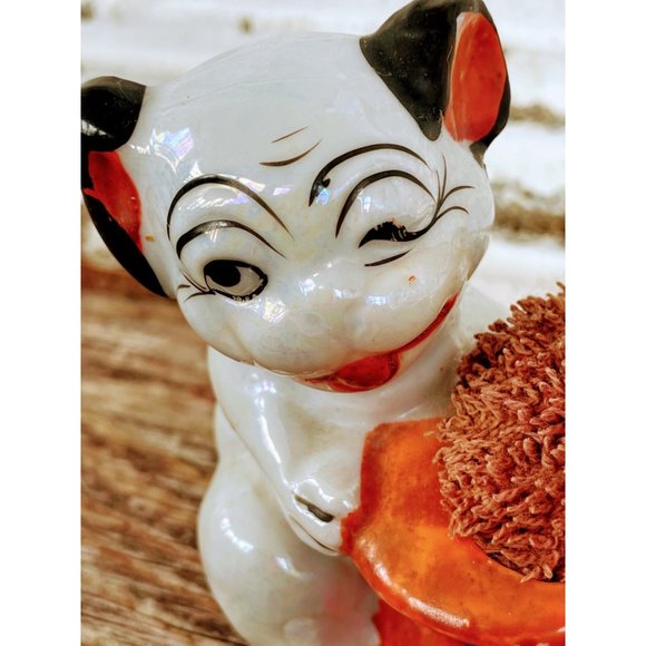 Vintage Lusterware Winking Dog pin cushion - Picture 3 of 8